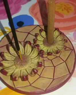 Flower Incense Holder with Tray (3Psc Set)